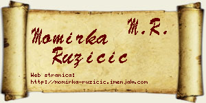Momirka Ružičić vizit kartica